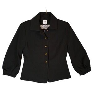 cabi Women's Size 2 Abbott Jacket 3/4 Sleeve Black Military Style Blazer Coat